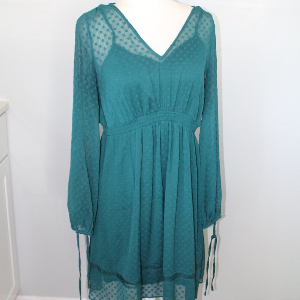 Motherhood Maternity Dark Teal Polka-dot dress